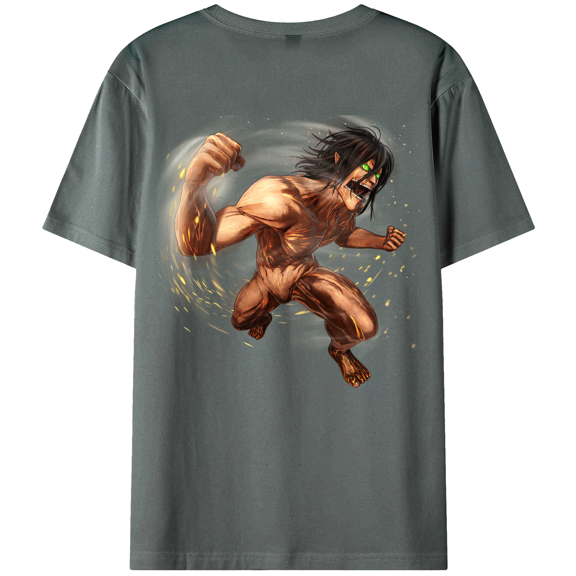 （画像用） 進撃の巨人 Attack on Titan 綿100％ メンズ半袖Tシャツ（バックプリント） 通気性